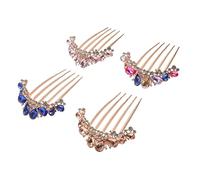 Beavorty Rhinestone Hair Combs Set Women's Hairpin Headpiece Decorative Hair Combs