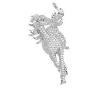 Beavorty Rhinestone Horse Brooch Alloy Zodiac Pin for Women and Men Sparkling Dazzling Horse Design Lapel Pin Elegant Scarf Decoration for Dresses and Suits Fade-resistant Animal Brooch