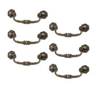 Beavorty Rustic Metal Ring Pull Handles 6Pcs for Furniture Drawers Cabinets with 86Mm Hole Distance, Glossy Surface Finish, for Kitchen Bathroom Wardrobe Use