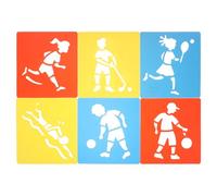 Beavorty ’s Sports Drawing Stencils Template Set, Reusable Plastic Painting Stencils with Sports Action Outlines, Art Craft Tool for School and DIY Projects