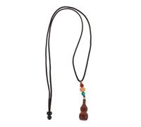 Beavorty Sandalwood Gourd Pendant Necklace Long Boho Calabash Charm Necklace with Link Chain Ethnic Style Openable Keepsake Jewelry for Women