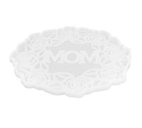 Beavorty Silicone DIY Mold Wreath Design Coaster Mold for Epoxy Resin Crafting, Smooth and Easy to Use, White Silicone Material, for DIY Handicrafts and Mother's Day Decorations