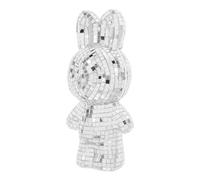 Beavorty Silver Reflective Mirror Disco Ball Bunny Sculpture for Stage Parties and Easter Party, Portable Foam and Glass Material with Bright Reflection, Unique Design Wedding Centerpiece