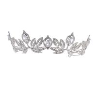 Beavorty Silver Rhinestone Crown Headpiece for Brides Wedding Hair Accessory Sparkling Bridal Tiara for Women Elegant Birthday Party and Ceremony Decoration