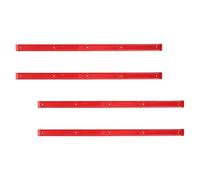 Beavorty Skateboard Rib Rails 4Pcs Plastic Red Bars Improved Traction for Deck Rails Grinding and Tricks Suitable for Beginners Bikes Scooters 14.34X0.71X0.28In