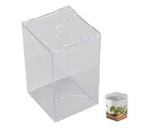 Beavorty Small Acrylic Desktop Fish Tank 13x12x19cm Miniature Betta Fish Cylinder for Home and Office Aquarium Decor