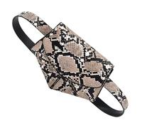 Beavorty Snake Print Waist Bag Crossbody Pu Leather Saddle Bag for Women with Adjustable Belt Practical Storage Pouch for Outdoor Travel and Daily Use in Khaki Serpent Pattern