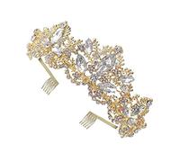 Beavorty Special Occasion Tiara Bridal Leaf Headdress Unique Diamond Decor Bridal Crown for Wedding