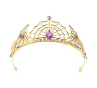 Beavorty Spider Web Tiara Halloween Crown for Women Alloy Gothic Rhinestone Headband Spooky Witch Queen Vampire Costume Accessory for Cosplay and Party