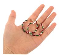 Beavorty Spiral Geometric Hoop Earrings Christmas Candy Cane Ornament for Women Holiday Party Jewelry with Secure Clasp Festive Seasonal Accessory