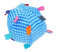 Beavorty Squeaky Plush Dog Ball for Teething Puppies and Small Dogs, Interactive Chew with Built-in Bell for Oral Care and Owner-pet Play, Soft Blue Plush Material Suitable for Indoor