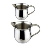 Beavorty Stainless Steel Frothing Pitchers Multi-functional Bar Cups 2pcs 90ml and 60ml Capacity, Convenient to Pour for Coffee and Suitable for Hotels and Coffee Shops