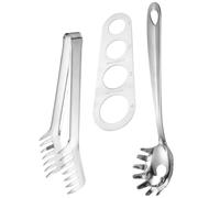 Beavorty Stainless Steel Spaghetti Measurer Pasta Portion Control Ruler with Serving Claw and Noodle Spoon Set of 3 for Kitchen Cooking and Dining