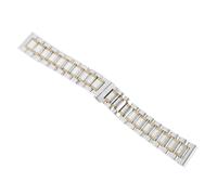 Beavorty Stainless Steel Watch Strap Modern Band with Butterfly Double Push Clasp Durable Solid Steel Replacement for Casual Business Formal Wear