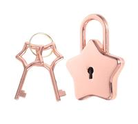 Beavorty Star Shaped Lock with Key, Small Diary Padlock for Notebook and Jewelry Box DIY Accessory, Wear-Resistant Zinc Alloy, Easy Unlocking