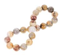 Beavorty Stretchable Round Crystal Beaded Bracelet for Women Portable Wristband with Crazy Agate Beads Lightweight and Comfortable for Any Outfit and Special Occasions
