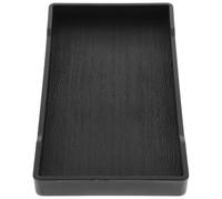 Beavorty Thickened Black Wood Grain Rectangle Bathroom Countertop Tray, Vanity Makeup Organizer Plate, Sturdy Tabletop Storage Tray for Toiletries and Cosmetic Display