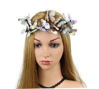 Beavorty Three-Dimensional Butterfly Floral Headband for Women Wedding Bridal Hair Accessories 1-Piece Adjustable Headdress for Parties and Special Occasions