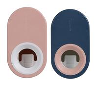 Beavorty Toothpaste Dispenser with Easy Installation and Punch Free Design 2pcs for Bathroom Wall Mounted Plastic Toothpaste Squeezer Stand Suitable for Hotel and Youth Hostel Use