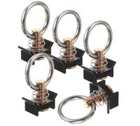 Beavorty Track Rail Accessory Steel Single Fitting 5pcs for L Track Tie Round Ring Sturdy Silver Preventing Deform and Rust, for Freight Vehicles and Aviation Use