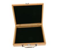 Beavorty Traditional Wooden Mahjong Box with Handle Portable Organizer for Mini Mahjong Tiles and Game Compendium Storage