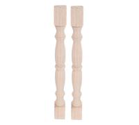 Beavorty Unfinished Wood Balusters with Smooth Surface and Stable Support Simple to Install 2pcs Solid Khaki Wood Posts for Staircase and Porch Railing for Woodworking Crafts and Home