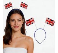 Beavorty Union Jack Headband British Flag Hair Accessory with 3D Spring Design for Royal Events Coronation Party UK National Day Football Matches Fancy Dress for Women Girls