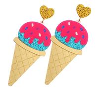 Beavorty Unique Ice Cream Dangle Earrings for Women Cute Lightweight Dessert Drop Jewelry for Parties and Everyday Wear Adorable Ice Cream Design Ear Decoration Gift