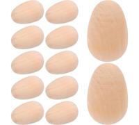 Beavorty Unpainted Wooden Fake Eggs 20pcs Simulation Easter Eggs 35mm Crafts and Easter Decorations for Painting, Decorating, Crafting, Pretend Play