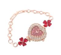 Beavorty Valentine's Day Bracelet Watch for Women Heart Shaped Rhinestone Design Quartz Movement Casual Everyday Wear