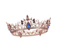 Beavorty Vintage Baroque Alloy Crown Headpiece for Women Handmade Traditional Wedding Tiara for Bride Prom and Stage Comfortable Retro Bridal Accessory