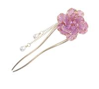 Beavorty Vintage Chinese Peony Enamel Hair Stick for Women Lightweight Metal Hair Chopsticks Retro Floral Hairpin Elegant Traditional Accessory for Weddings Parties and Daily Wear