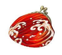 Beavorty Vintage Cute Coin Purse for Women Multi Functional Small Wallet with Eye Catching Embroidery for Travel Jewelry Storage and Daily Use Durable Design Wave Pattern
