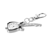 Beavorty Vintage Guitar Keychain Quartz Pocket Watch Pendant Black Unisex Clip-on Bag and Backpack Accessory Suitable for Students and Couples