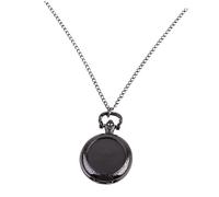 Beavorty Vintage Pocket Watch Necklace Retro Black Pendant Creative Medium Size Classic Pocket Watch for Family and Friends