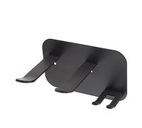 Beavorty Wall Mount Hair Dryer Holder Heavy Duty Bathroom Organizer Adhesive Universal Black Hair Tool Storage Shelf for Home and Hotel No Drill Required