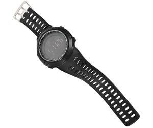 Beavorty Waterproof Outdoor Step Count Watch for Men with Swimming Waterproof Function and Day the W isplay, Black Silicone and Stainless Steel Sturdy Design for Sports and Mountain
