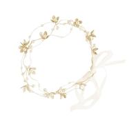 Beavorty Wedding Headwear Flower Chain Bridal Headpiece Crystal Beads Hair Band