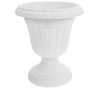 Beavorty White Roman Column Flower Pot PP Portable Vintage Urn Planter | Intricate Details, Classic Roman Style, for Vegetables, Potted Herbs, Yard and Event Decor