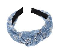 Beavorty Wide Denim Braid Headband Tie Dye Knotted Headband for Women for Banquet or Party