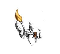 Beavorty Witch Riding Broom Brooch Pin for Women Chic Vintage Breastpin Costume Accessory for Parties and Banquets Unique Design for Eye Catching Style and Special Occasions