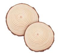 Beavorty Wood Stepping Slice Garden Paver Outdoor Round Pathway Stones 23-25Cm Diameter 2Cm Thickness 2Pcs for Yard and Garden Walkways
