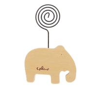 Beavorty Wooden Elephant Memo Holder with Animal Design, Multi-Function Photo Clip and Place Card Holder for Table Decor, Rustic Natural Wood Postcard and Greeting Card Display Stand