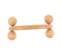 Beavorty Wooden Massage Roller Handheld Muscle Roller Tool for Back Neck Shoulders Smooth Wood Finish Meridian Massager Stick for Travel Spa Home Relief