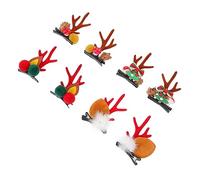 Beavorty Xmas Hairpin Deer Antler Hair Clips 4 Pairs 3d Realistic Hairpin Bright Colors for Christmas Halloween Party Wedding
