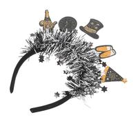 Beavorty Year's Party Hair Accessories Eve Glitter Headpiece Decorative Holiday Hair Bands for Women Tinsel Sequins Party Hats for Adults Favors