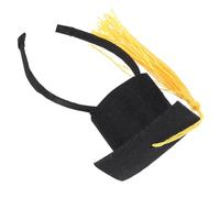 Beavorty Yellow Felt Pet Doctor Hat Graduation Cap with Tassel for Cats and Dogs, Comfortable Material with Elastic Headband, for Pet Shows and Parties