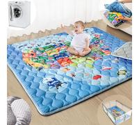 Beavtaens Baby Play Mats for Floor, 71" x 59", Upgraded Thickness and Super Soft Larger Baby and Kids Mat, Foldable, Non-slip, Crawling Playpen Mat (Map