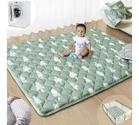 Beavtaens Baby Play Mats for Floor, 71”x59” Upgraded Thickness & Larger Super Soft Playmat for Babies and Toddlers, Foldable Washable, Upgrade Anti-Slip Crawling Mat for Playpen(Trees)