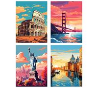 BEAYIOU 4 Pack 5D Diamond Painting Kits for Adults, Landscape Diamond Art Kits, Full Drill Diamond Dots Paint with Diamonds Pictures Arts and Crafts for Adults Beginner Kids 11.8x15.7